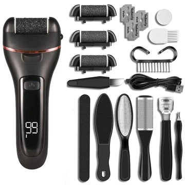 Pila electrica pentru talpi si calcaie cu set accesorii pedichiura, Impermeabila